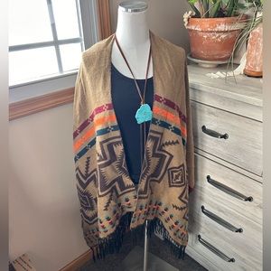 Boho-Aztec Reversible Shawl